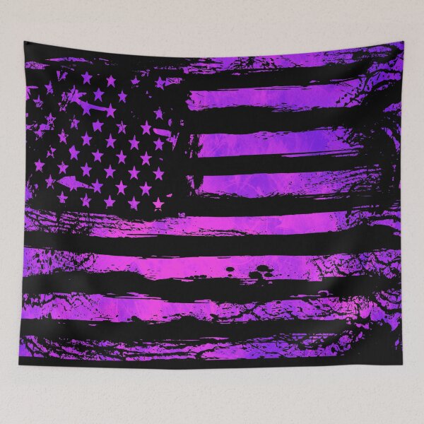 Item preview, Grunge Purple American Flag – Distressed Patriotic Abstract Artwork designed and sold by artistwill.