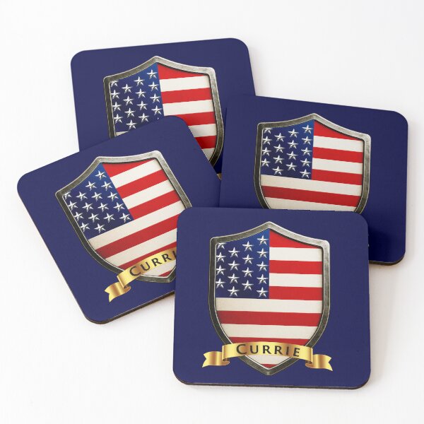 Item preview, Currie Family USA Shield, Stars & Stripes Heritage Crest designed and sold by Highlandkings.