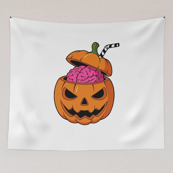 Artikelvorschau, Cute Minimalist Pumpkin Brain Drink Halloween entworfen und verkauft von Timegraf.