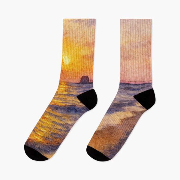 Item preview, Sunset Serenity – West Michigan Lakeshore in Watercolor designed and sold by Moments Abroad.