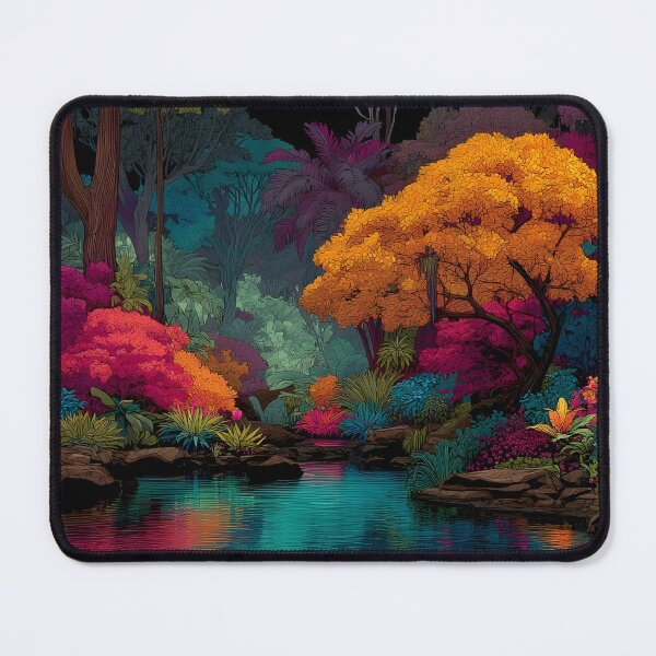 Item preview, Artistic vibrant jungle river print designed and sold by dcrc.