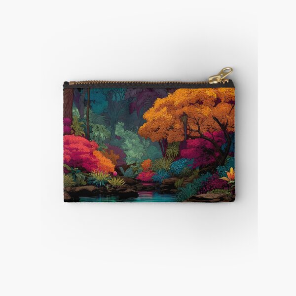 Item preview, Artistic vibrant jungle river print designed and sold by dcrc.