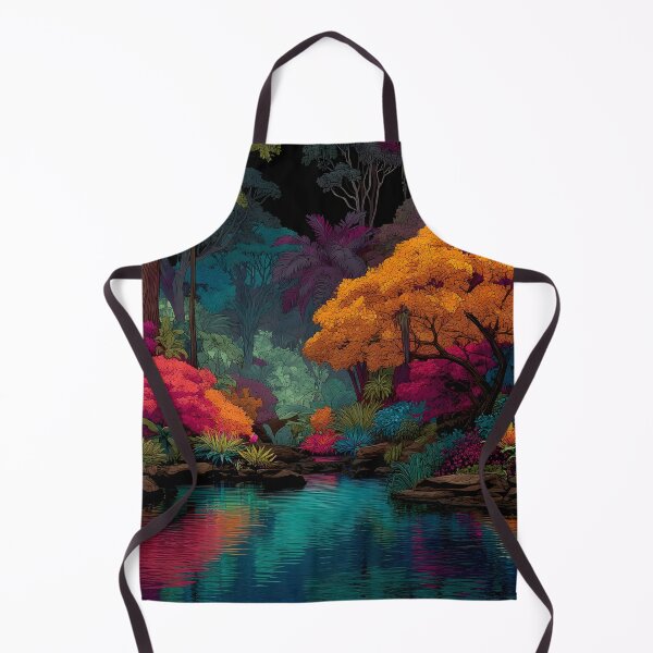 Item preview, Artistic vibrant jungle river print designed and sold by dcrc.
