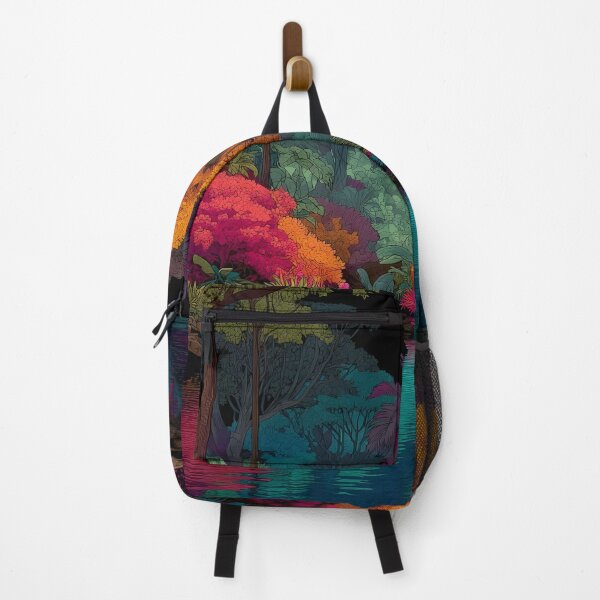 Item preview, Artistic vibrant jungle river print designed and sold by dcrc.