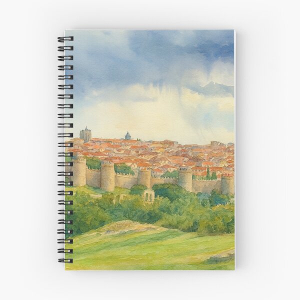 Item preview, Walled City of Ávila – Watercolor Panorama of Medieval Spain designed and sold by Moments Abroad.