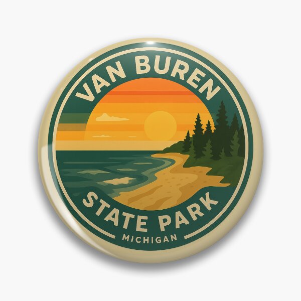 Item preview, Van Buren State Park Michigan Sunset Badge designed and sold by American Travels.