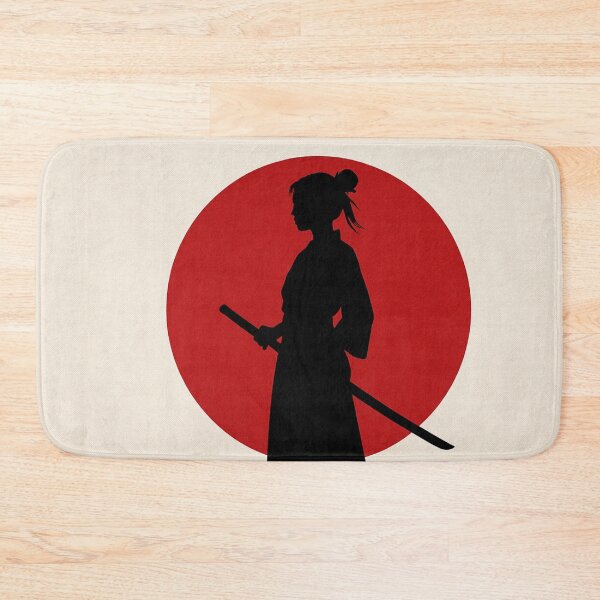 Item preview, Samurai Woman Silhouette – Minimalist Japanese Rising Sun Design designed and sold by ShenGha-design.