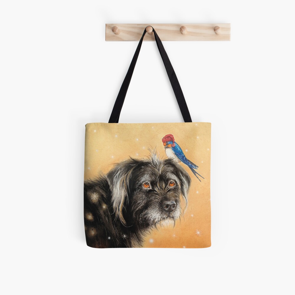 Benito with bird by Maria Tiqwah Tote Bag