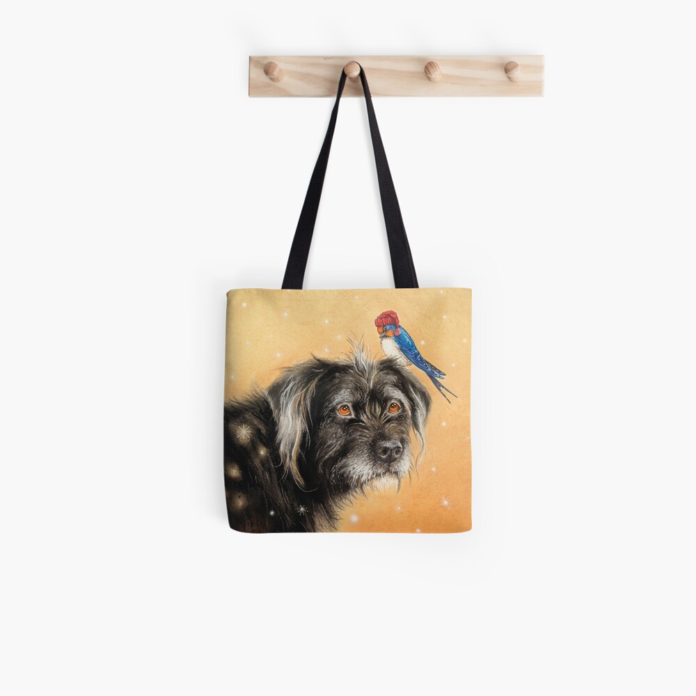 Benito with bird by Maria Tiqwah Tote Bag