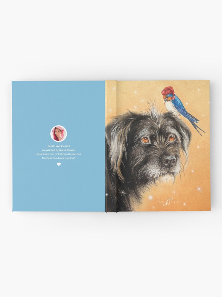Alternate view of Benito with bird by Maria Tiqwah Hardcover Journal