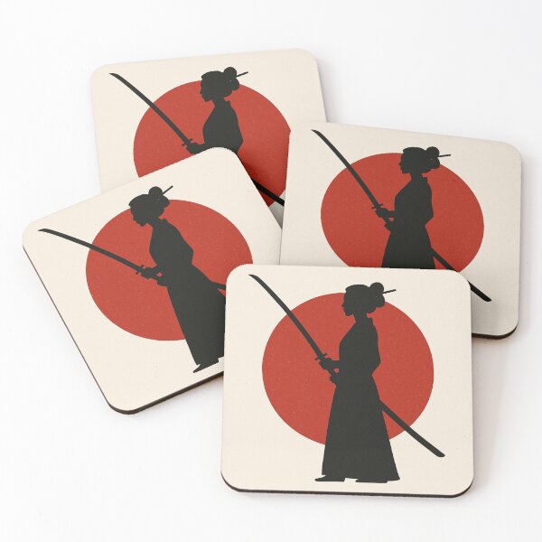 Item preview, Geisha Warrior Silhouette – Minimalist Japanese Rising Sun Design designed and sold by ShenGha-design.