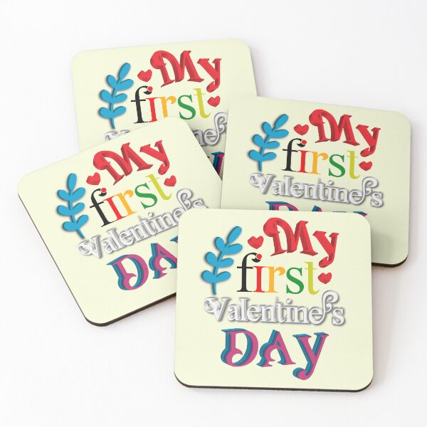Item preview, My First Valentine's Day Colorful Typography Design designed and sold by PENLEAF DESIGNS.