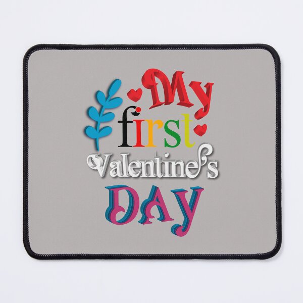 Item preview, My First Valentine's Day Colorful Typography Design designed and sold by PENLEAF DESIGNS.