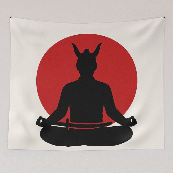 Item preview, Zen Samurai Meditation – Minimalist Japanese Rising Sun Design designed and sold by ShenGha-design.
