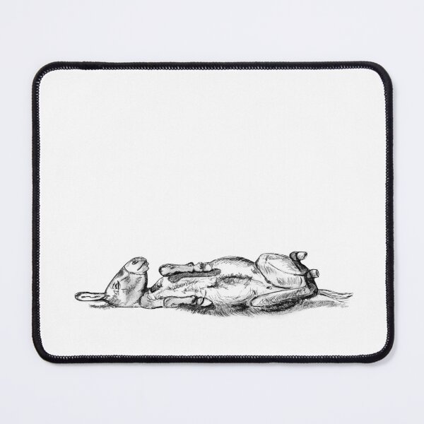 Item preview, Drawing of a donkey rolling on the ground - black colored version designed and sold by SylvieG18.