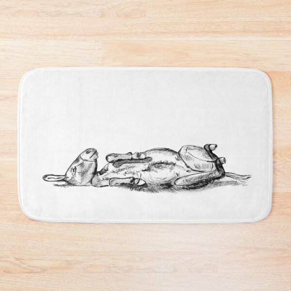 Item preview, Drawing of a donkey rolling on the ground - black colored version designed and sold by SylvieG18.
