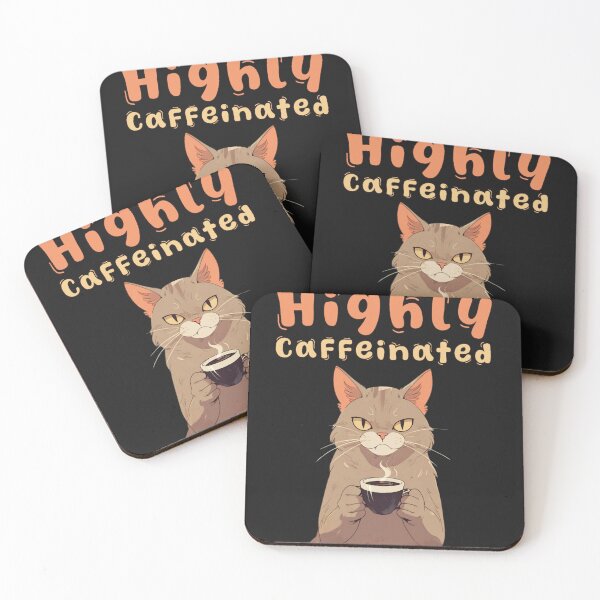 Item preview, Highly Caffeinated Kitty designed and sold by TrendyThreadsCo.