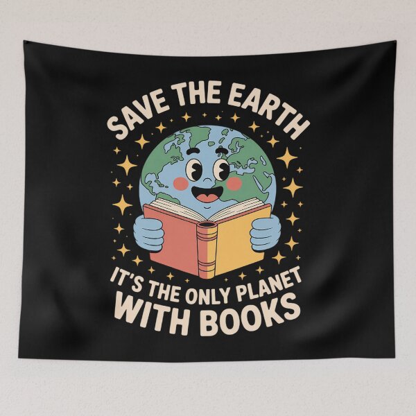 Item preview, Save Earth It´s Only Planet With Books Reader Earth day designed and sold by Sunset4Bones.