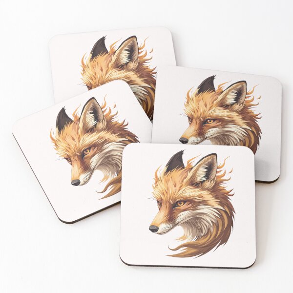 Item preview, Fiery Fox Head Spirit Animal Fantasy Artwork Sticker designed and sold by FestivityFinds.