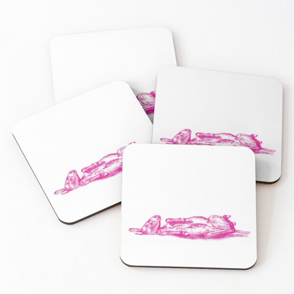Item preview, Drawing of a donkey rolling on the ground - pink colored version designed and sold by SylvieG18.