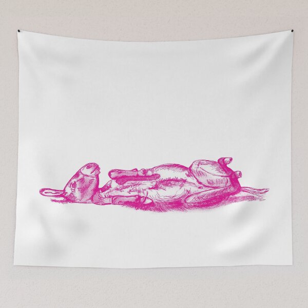 Item preview, Drawing of a donkey rolling on the ground - pink colored version designed and sold by SylvieG18.