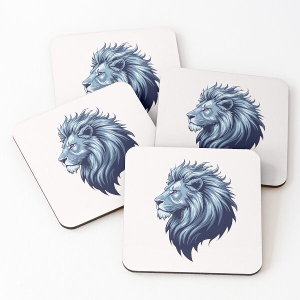 Item preview, Mystical Blue Lion Head Fantasy Art Sticker designed and sold by FestivityFinds.