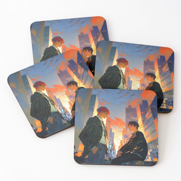 Item preview, Two men sunset city friendship anime designed and sold by Ledsor.