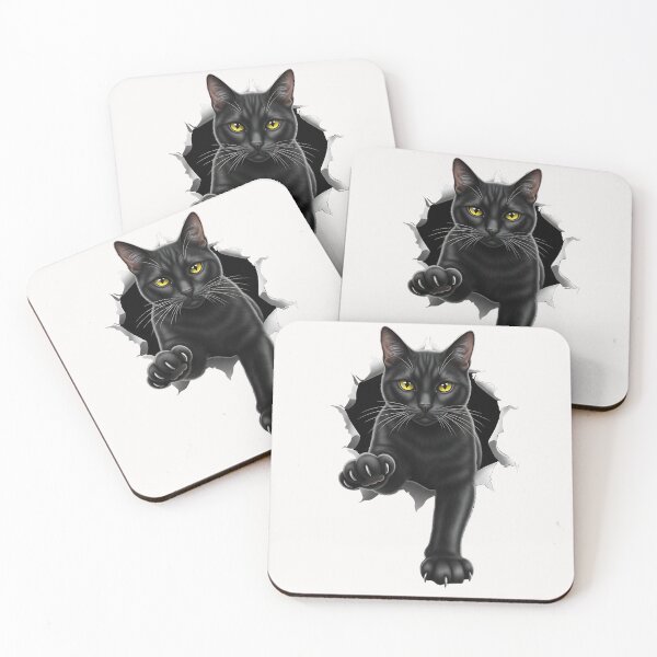 Item preview, Black Cat Yellow Eyes T-Shirt Cats Tee Shirt Gifts designed and sold by cawtoon.