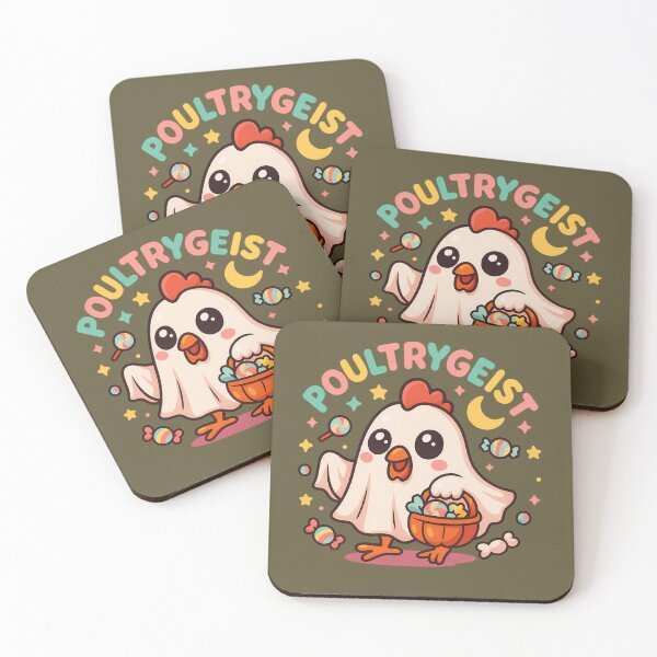 Item preview, POULTRYGEIST – Cute Spooky Chicken Ghost Halloween T-Shirt designed and sold by LunaSpellStudio.