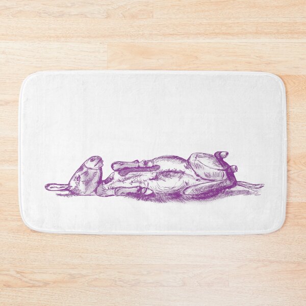 Item preview, Drawing of a donkey rolling on the ground - purple red colorized version designed and sold by SylvieG18.
