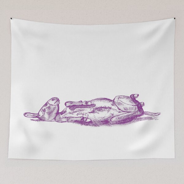 Item preview, Drawing of a donkey rolling on the ground - purple red colorized version designed and sold by SylvieG18.