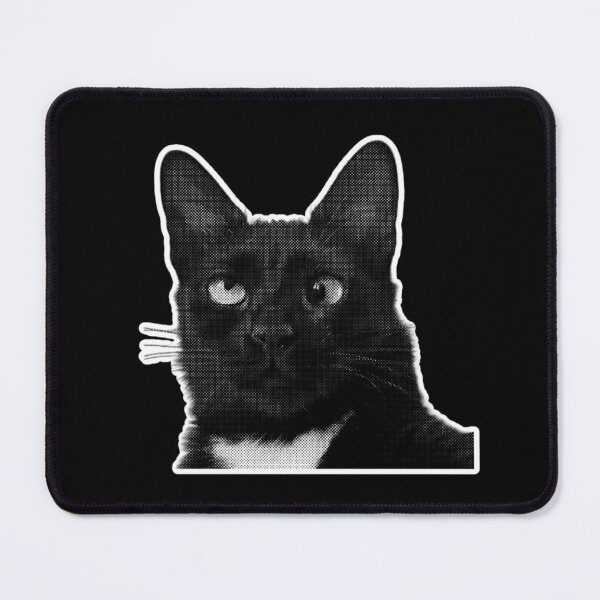 Item preview, Retro Funny Cat Sticker – Goofy Black Cat Face designed and sold by KaternArt.