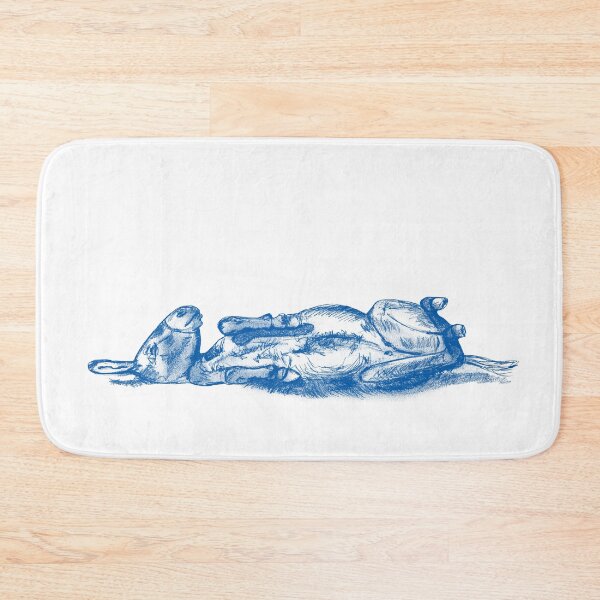 Item preview, Drawing of a donkey rolling on the ground - blue colored version designed and sold by SylvieG18.