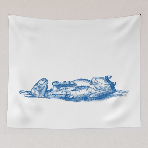 Item preview, Drawing of a donkey rolling on the ground - blue colored version designed and sold by SylvieG18.