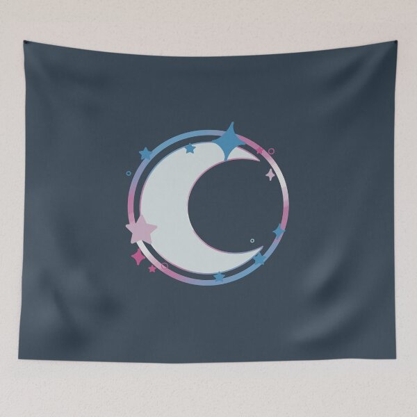 Item preview, Pride Moon - Trans designed and sold by Quack Quack Corner.
