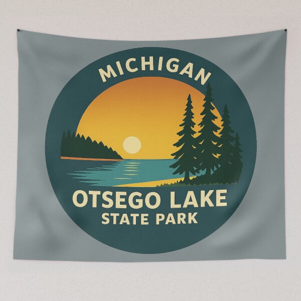 Item preview, Otsego Lake State Park Michigan Sunset Badge designed and sold by American Travels.