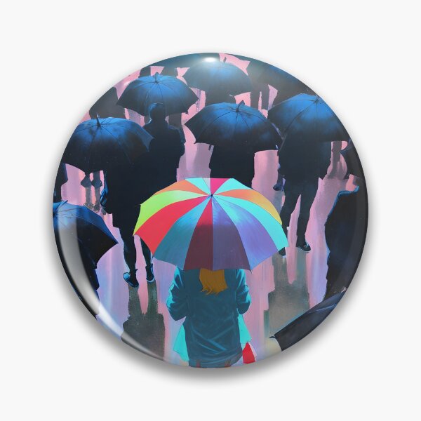 Item preview, Girl umbrella colorful crowd loneliness contrast designed and sold by Ledsor.