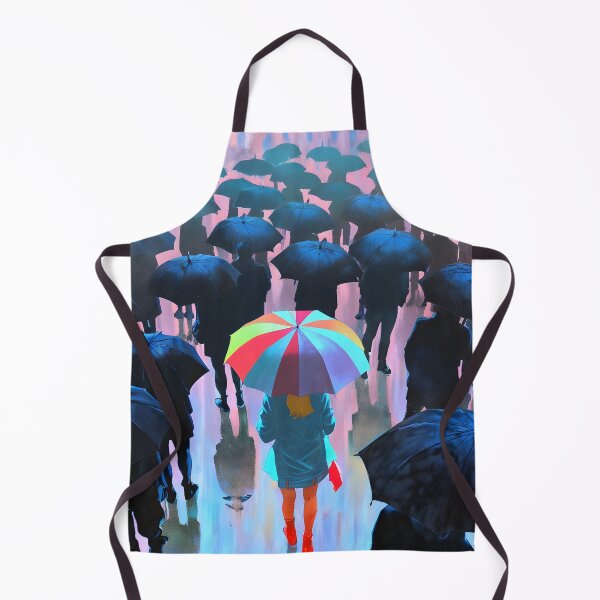 Item preview, Girl umbrella colorful crowd loneliness contrast designed and sold by Ledsor.