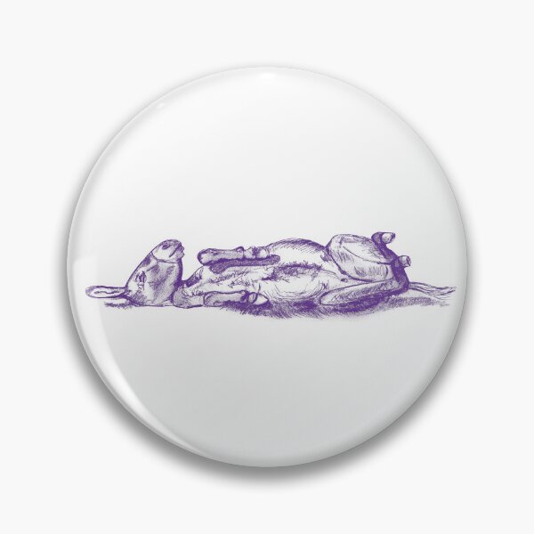 Item preview, Drawing of a donkey rolling on the ground - purple blue colorized version designed and sold by SylvieG18.