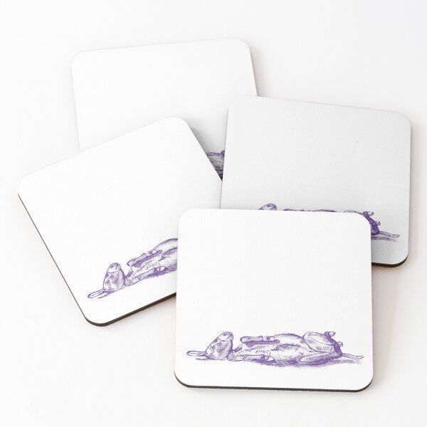Item preview, Drawing of a donkey rolling on the ground - purple blue colorized version designed and sold by SylvieG18.