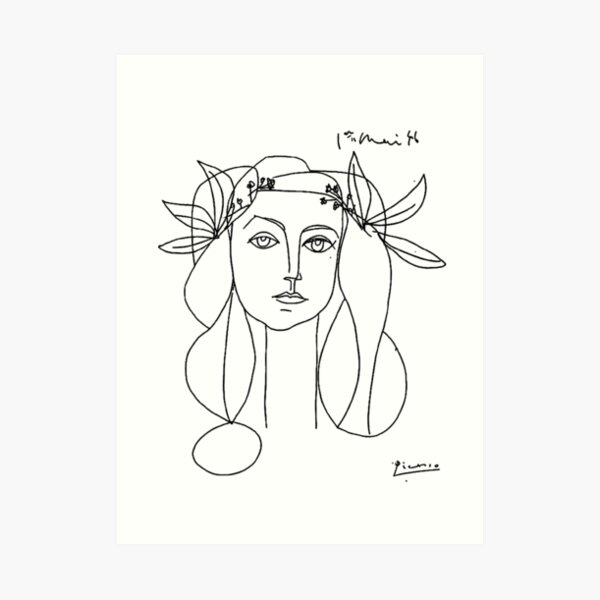 Picasso Kopf einer Frau Kunstdruck