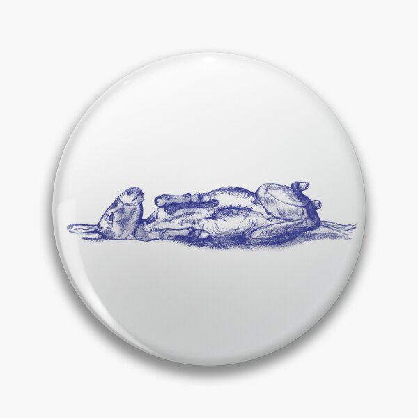 Item preview, Drawing of a donkey rolling on the ground - navy blue colorized version designed and sold by SylvieG18.