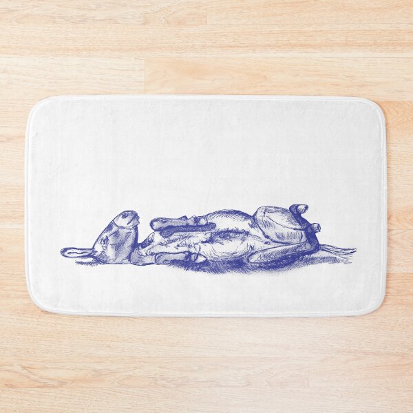 Item preview, Drawing of a donkey rolling on the ground - navy blue colorized version designed and sold by SylvieG18.