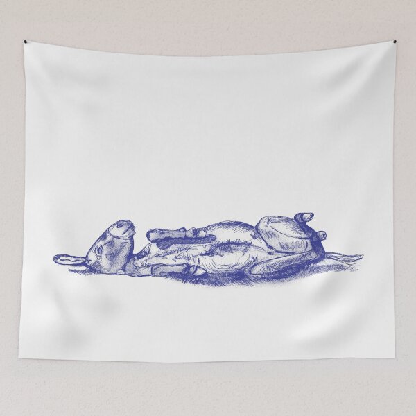Item preview, Drawing of a donkey rolling on the ground - navy blue colorized version designed and sold by SylvieG18.