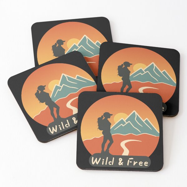 Item preview, Wild and Free Vintage Mountains Retro Hiking Adventure Graphic designed and sold by wildexperience.