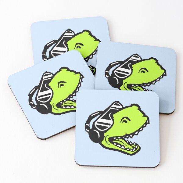 Item preview, T-Rex Tyrannosaurus Sunglasses Headphone Party Listen Music Club designed and sold by shirt-o-mat.