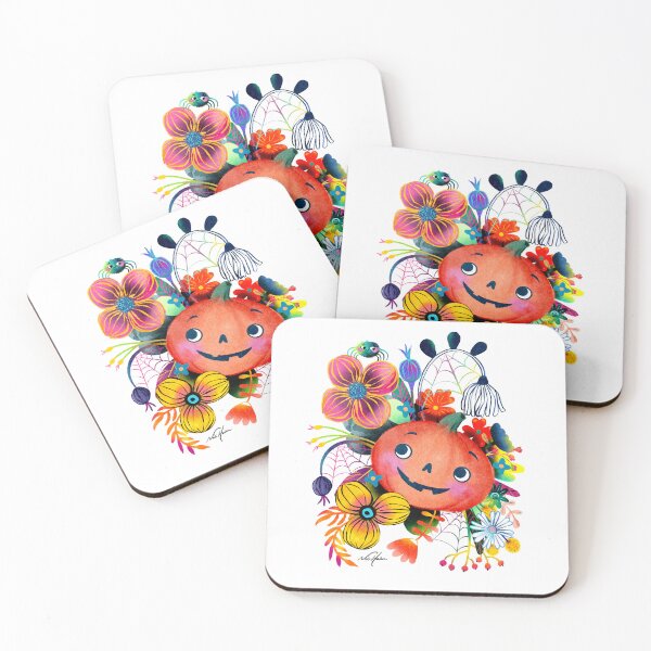 Item preview, Happy Pumpkin with Flowers designed and sold by MiniMatisse.