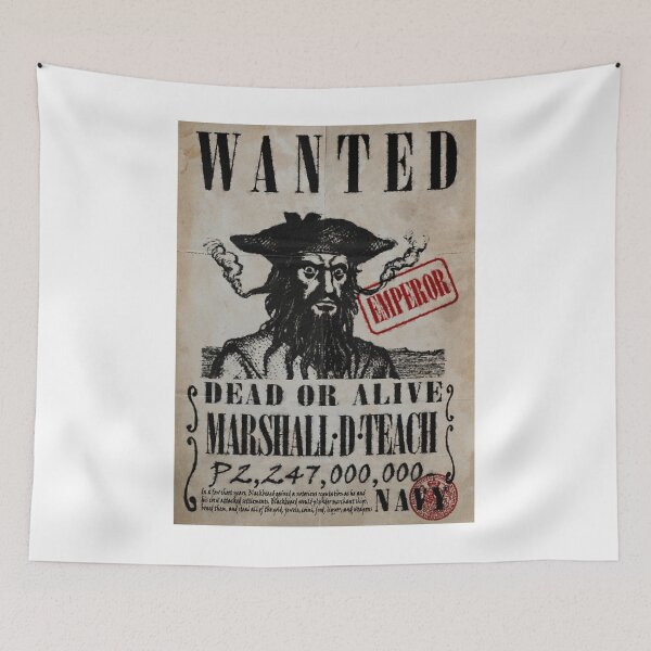 Item preview, Blackbeard Wanted Poster - One Piece Marshall D Teach Real Life Wanted Poster designed and sold by Kaseyartman.