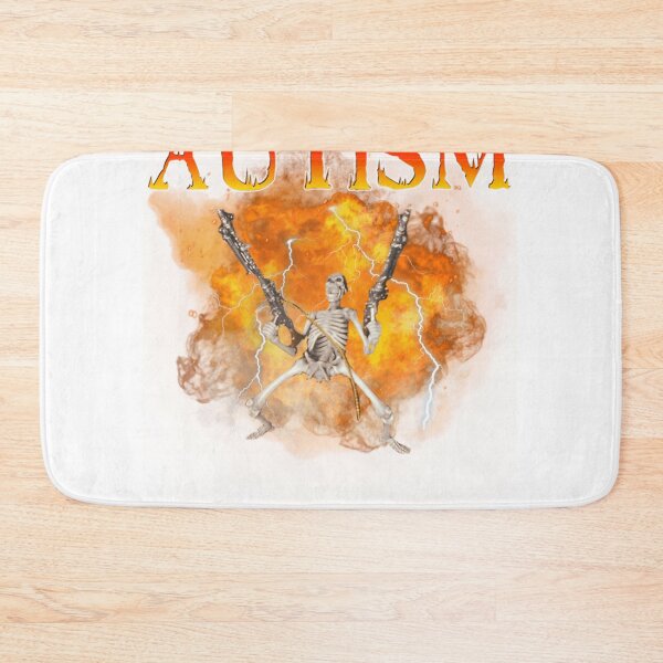 Item preview, Autism Skeleton With Machine Gun Meme designed and sold by Kenyattaowlows.