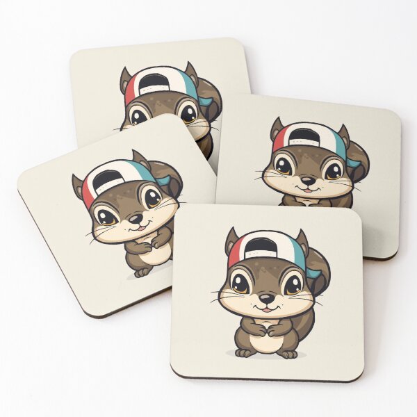 Item preview, Cute Chibi Squirrel Wearing Backwards Cap designed and sold by Uniquely Yours.